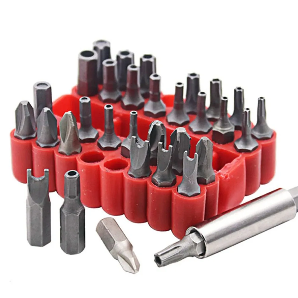 

Bit 33Pcs Set Tamper Proof Torx Spanner Screwdriver Star Hex Holder Rod Color Freedom