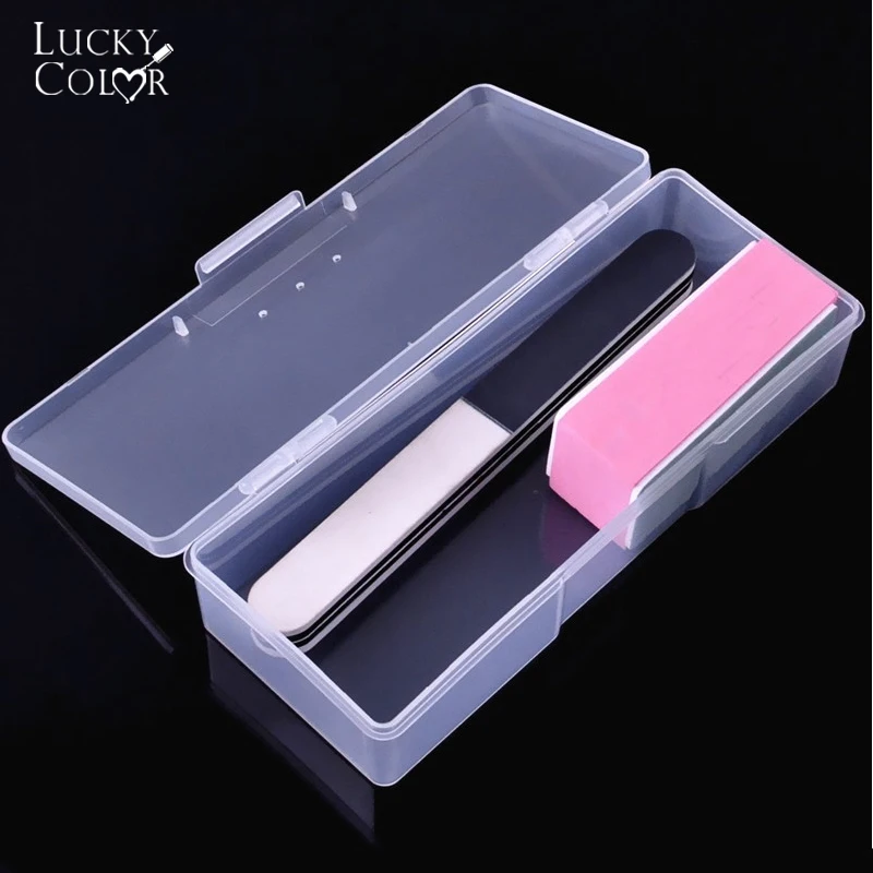 

Nail Tools Transparent Plastic Rectangle Storage Box Dotting Nail Rhinestone Decorations Brushes Holder Container Manicure Case