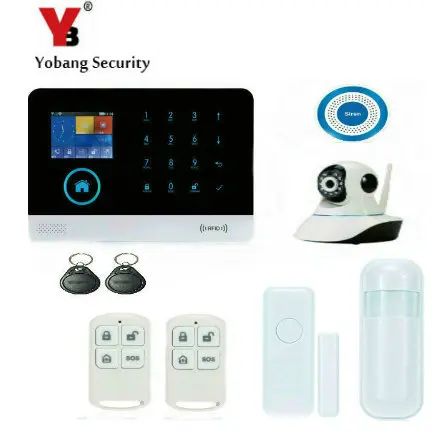 Yobangsecurity WI-FI gsm Беспроводной RFID Главная Охранной Сигнализации Системы DIY Kit с WI-FI IP Камера Беспроводной Siren Android IOS APP