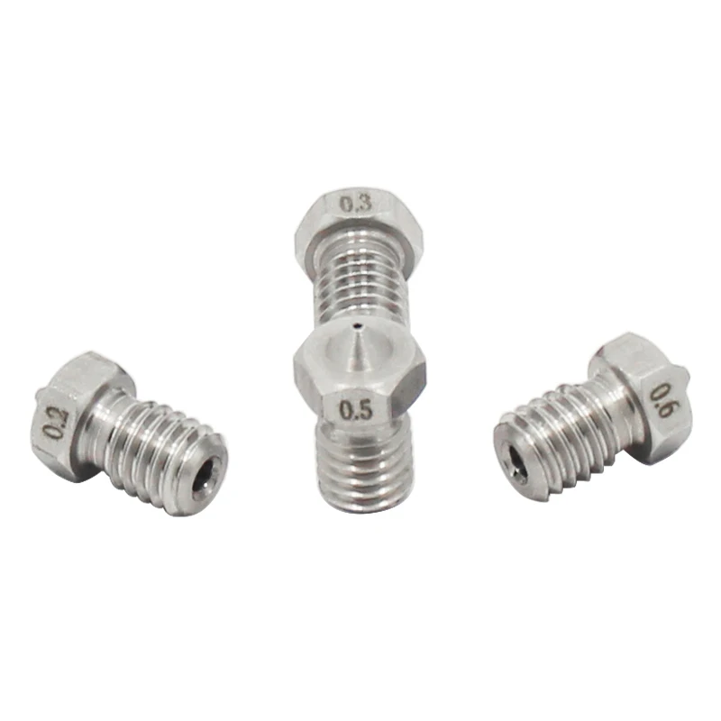 E3D stainless steel nozzle V5 V6 Nozzle 0.2mm 0.3mm 0.5mm 0.4mm 0.6mm 0.8 Threaded M6 3D Printer Parts 1.75mm 3.0mm Filament