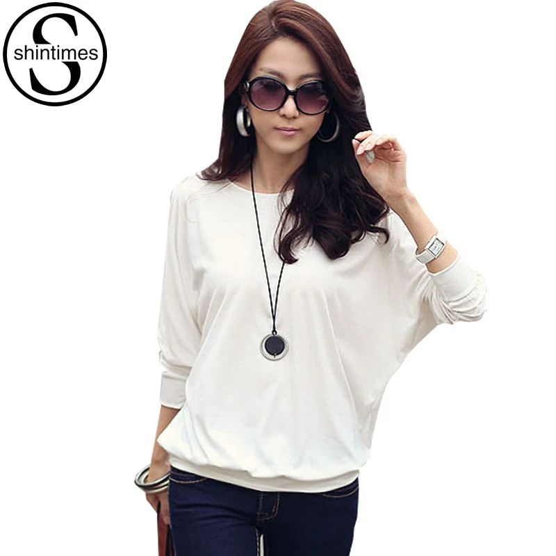 Blusas femeninas 2018 manga murciélago Blusas Vintage talla grande Ropa coreana Tops Ropa Mujer Vetement Mujer