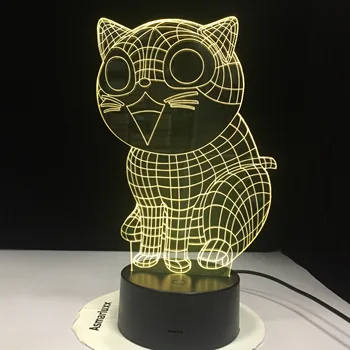 

Cat 3D Night Light Animal Changeable Mood Lamp LED 7 Colors USB 3D Illusion Table Lamp For Home Decorative As Kids Toy Gift