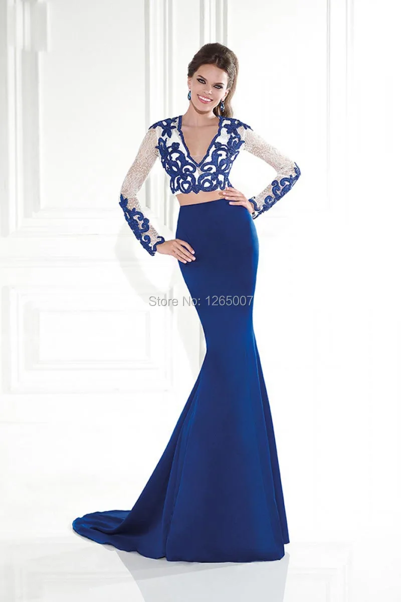 Fashion V Neck White Top Blue Skirt Natural Waist Long Sleeves Jacket