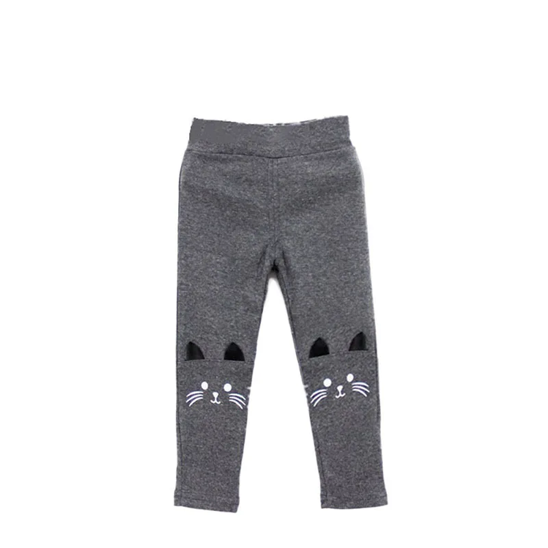 

New Children Cute Cat Print Kids Girl Baby Autumn Winter Tight Pants Toddler Stretch Warm Cartoon Trousers