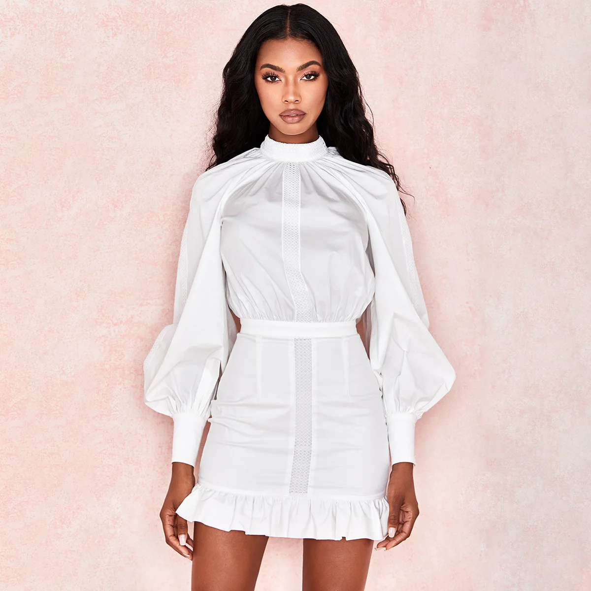 

Vadim Vestido De Festa Women Dress Dress 2019 Cotton Full Hollow Out New Hot Sale Solid Color Round Neck Sexy Backless Woman