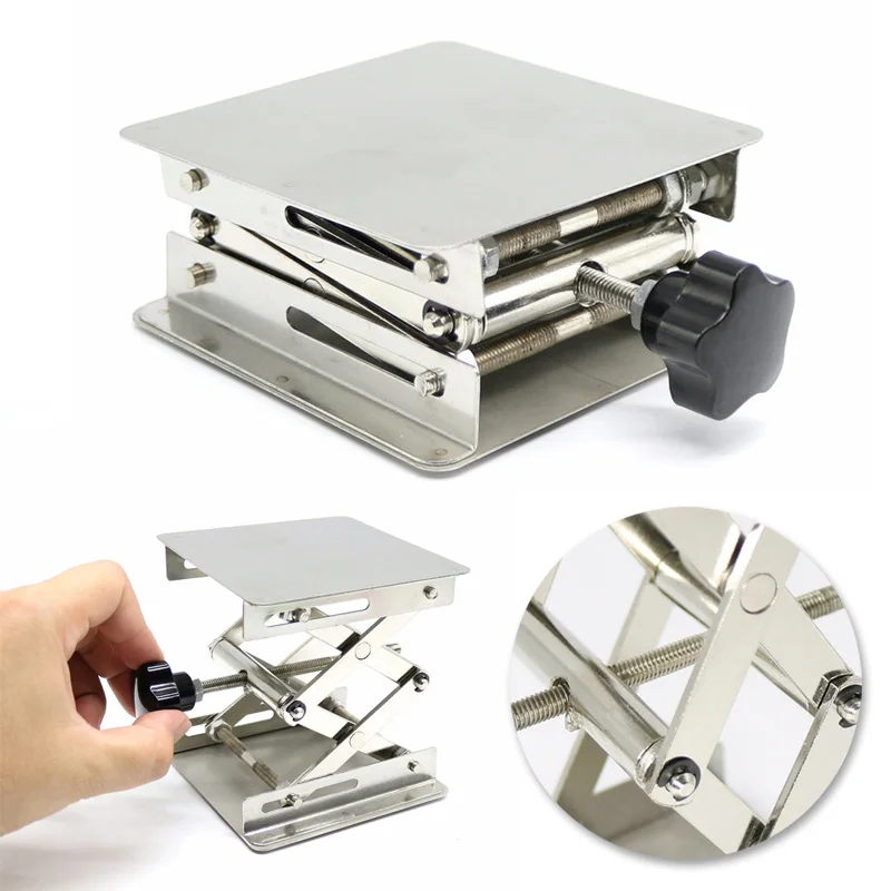 

Stainless Steel Adjustable Drill Lift Laboratory Lifting Platform Table Bench Lifter Router Shank Height Woodworking Lab Jack