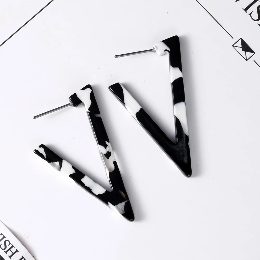 VIVILADY Fashion Geometric Triangle Hoop Earrings Women Candy Acrylic Acetic Acid Brincos Boho Summer Bijoux Jewelry Party Gifts - Image 2