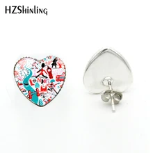 Новинка, серьги в виде сердца Лондона, серебряные серьги ручной работы, фото, ювелирные изделия, стеклянные купольные серьги-гвоздики для женщин