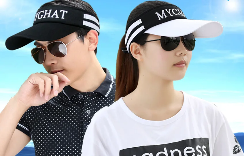 sun visor caps men women sun visor hat outdoor summer black white visors for women  (2)