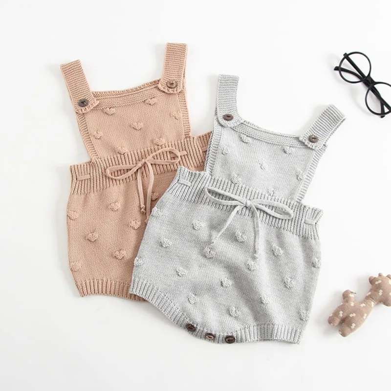 

Baby Romper Set Infant Jumpsuit Overall Sleeveless Baby Boys Clothing Autumn Knitted Girls Baby Casual Clothes
