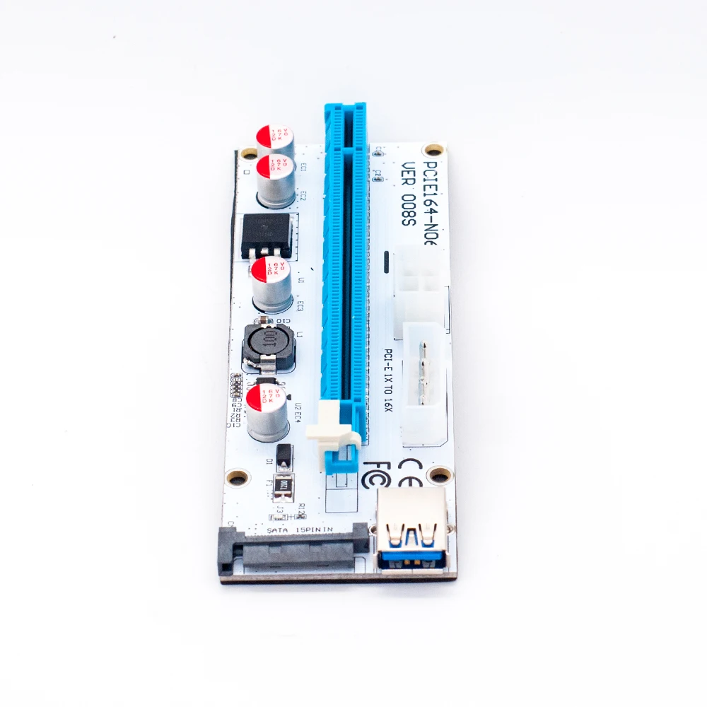 3 в 1 4pin molex pci e riser 008 Карта 6pin sata 60 см pcie 1x to 16x express карта для antminer bitcoin miner|pcie 16x|pci riser1x |