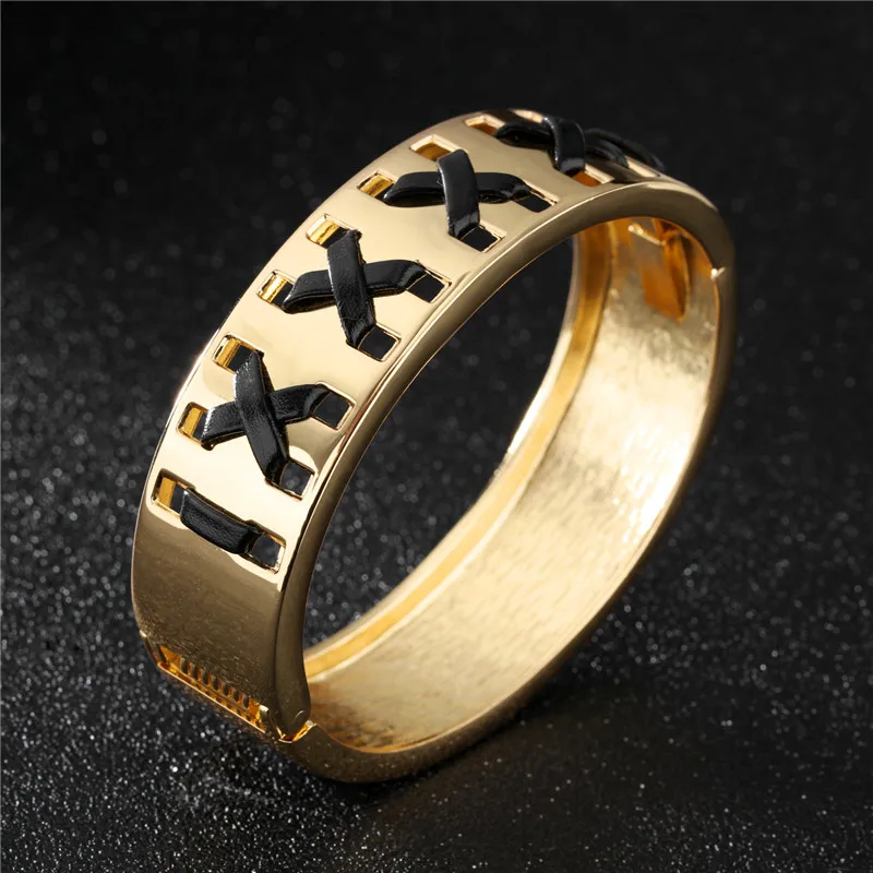 

Gold Silver Color Open Bracelet Bangles for Women Girls Metal Copper Bangle Bracelet for Charm Punk Hollow Bangles Jewelry 2018