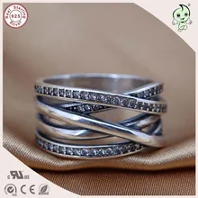 Nueva Llegada Famosa Marca de Accesorios de Plata Grande 100% 925 Anillo de Plata Esterlina Cinco Círculos