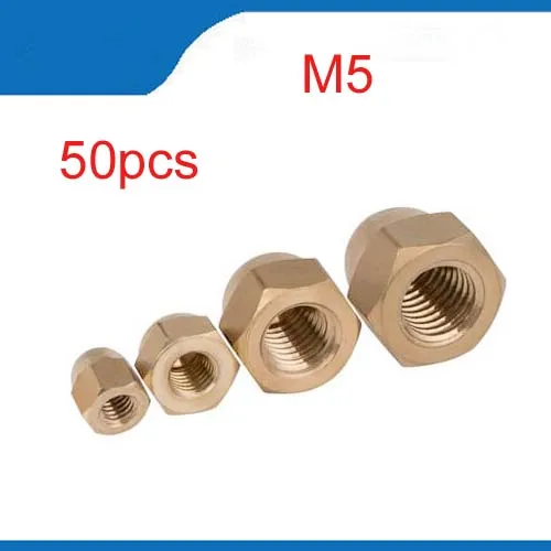 50pcs DIN1587 Acorn Nuts M5 Copper Bronze Brass Cap Nut Acorn Dome Head Hex Nuts M5brass cap