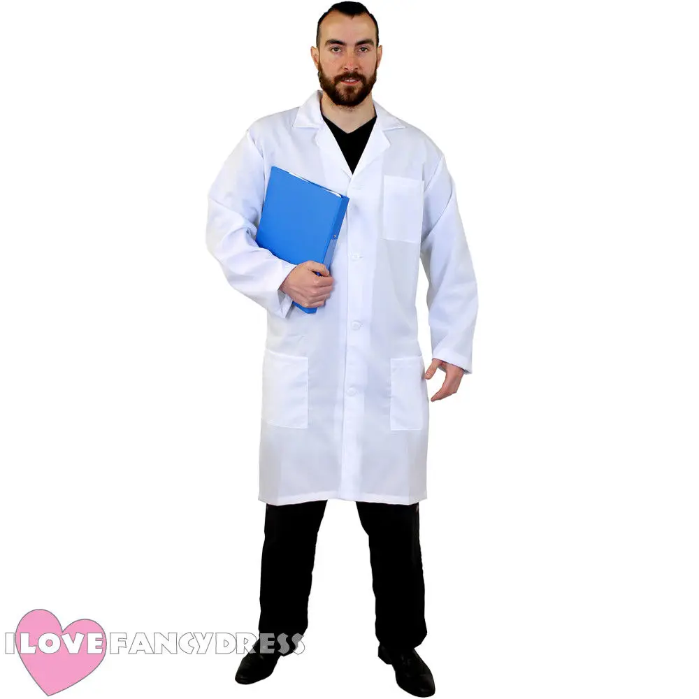 Scientist White Lab Coat Doctor Dentist Book Day Childs Kids Fancy Dress Costume