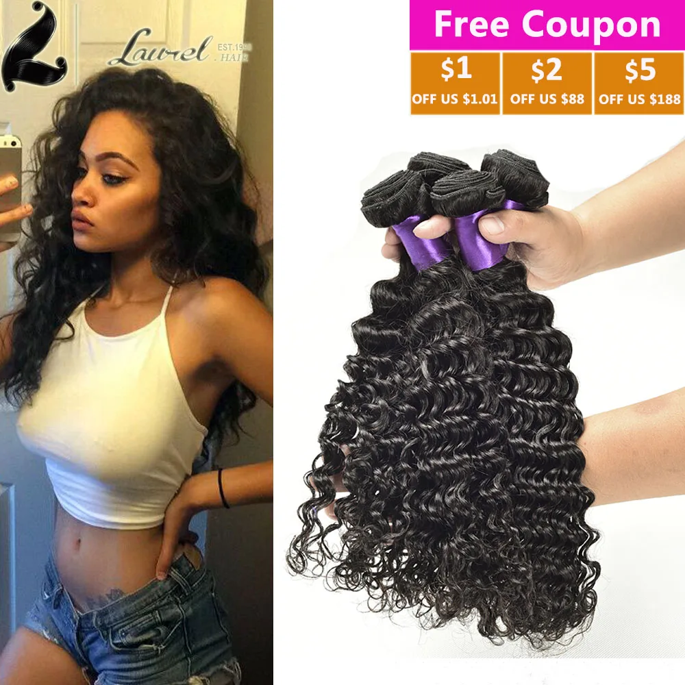 Raw Indian Deep Curl 8a Grade Virgin Unprocessed Human Hair 4