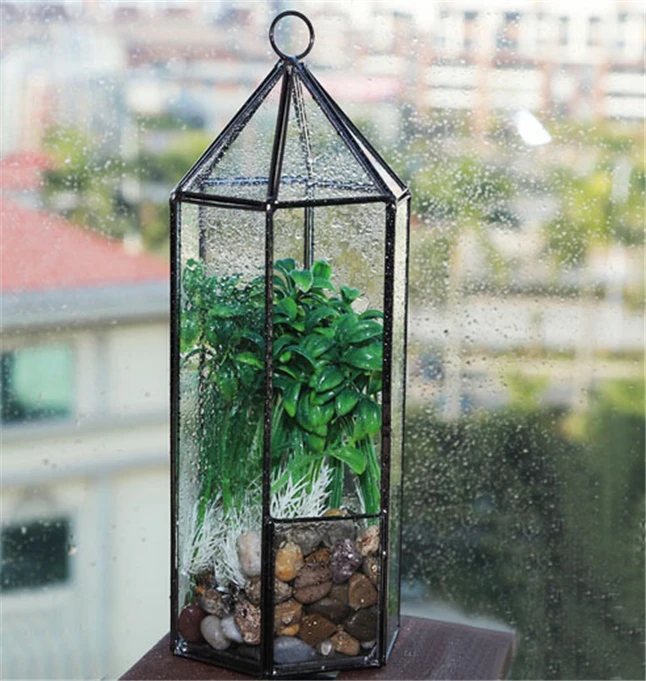Hexagonal Hanging Glass Garden Terrarium, Plant Holder Terrarium House