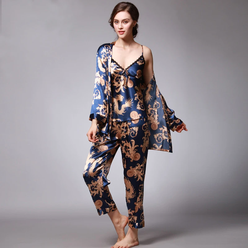 Women y Silk Satin Pajama Set 3 Pieces Print Pijama Set Summer women-y-silk-satin-pajama-set-3-pieces-print-pijama-set-summer