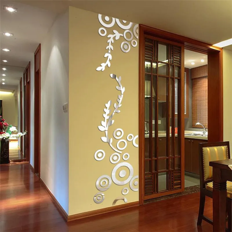 

stickers on the wall Creative Circle Ring Acrylic Mirror Wall Stickers 3D Home Room Decor Decals x30330