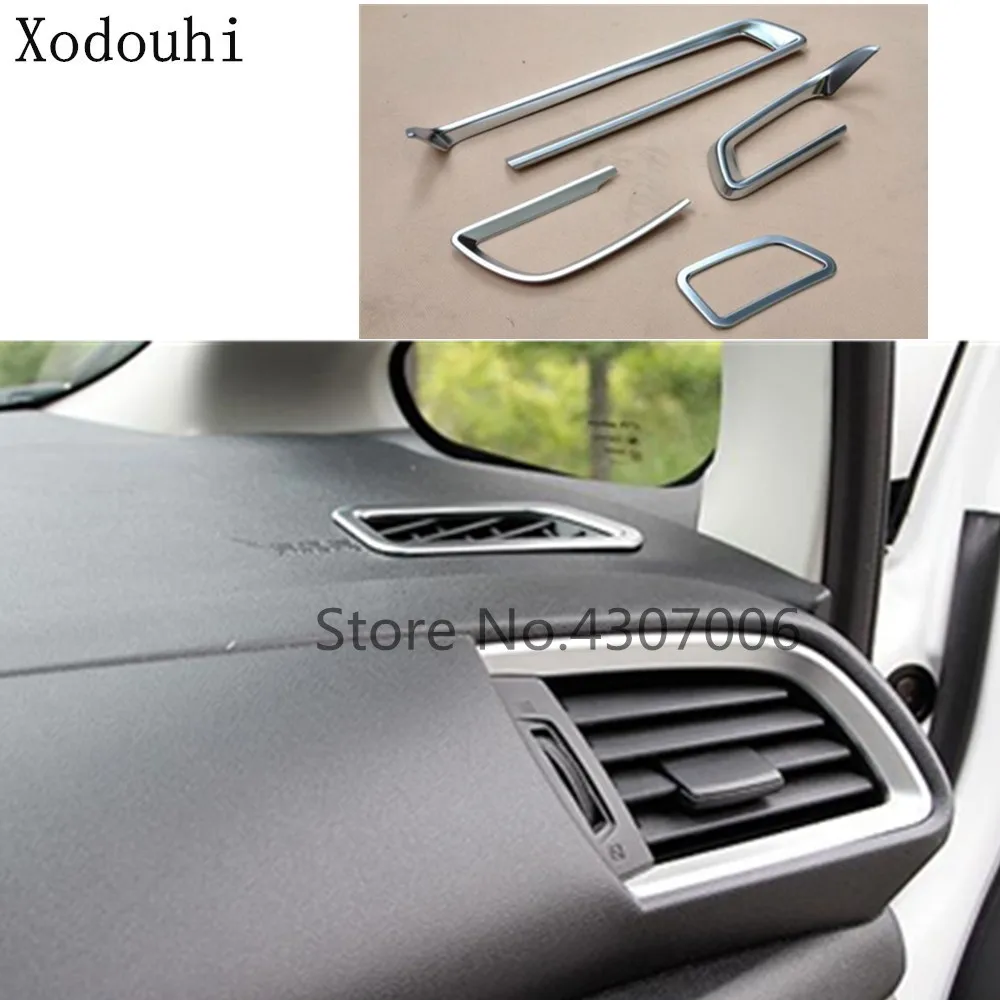 

Car style garnish cover frame lamp trim ABS matte front Air condition Outlet Vent 4pcs For Honda Fit Jazz 2014 2015 2016