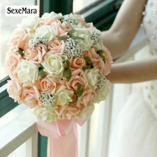 Романтический Сладкий букет невесты шампанского Цветы Свадебный букет подружки невесты Свадебные аксессуары Buque De N