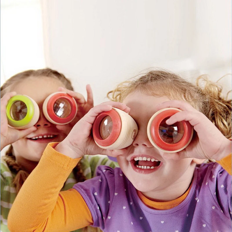 Mini Colorful Wooden Magic Kaleidoscope Kids Classic Toys Polyprism Kaleidoscope Glasses Fun Educational Toys for Children Baby
