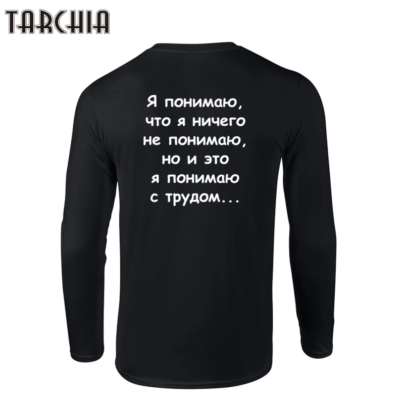 

TARCHIA 2019 New Fahion cool brand blomed top tees T Shirts Men Long Sleeve T-Shirt 100% Cotton T Shirt Plus letter