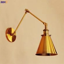 Industrial Retro Vintage Wall Light Copper Edison Loft Style Lighing Swing Long Arm Wall Sconce Wandlamp Apliques Pared Murale iwhd loft style edison led wall light glass lampshade swing long arm vintage wall lamp sconce lampara pared