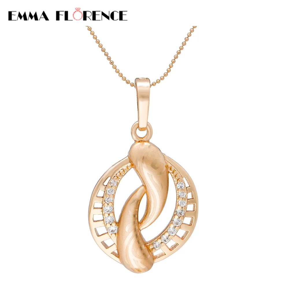 Fashion Quality Gold Color Dangle Necklaces Cubic Zircon/Crystal Laser