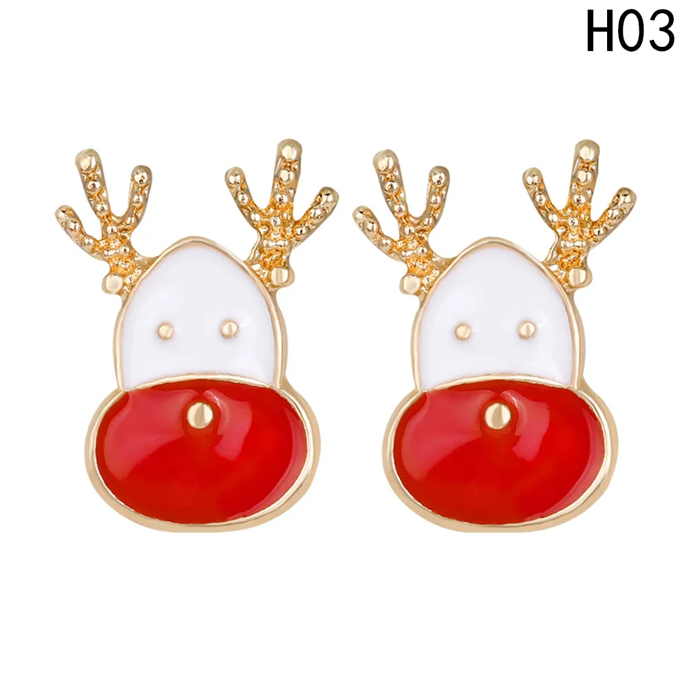 

Christmas Series Stud Earrings Jewelry For Women Multicolor Snowman Tree Multi Pattern Stud Earrings 2017 New