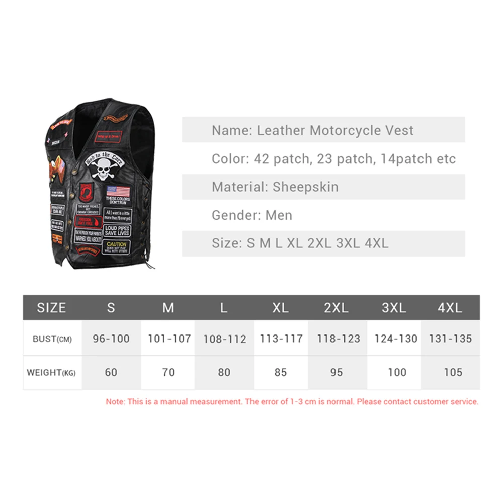 Leather Motorcycle Jacket Men Women Embroidery Patches Vintage Retro Motorcycle Vest Motorbike Moto Autumn Winter Plus Size 4XL