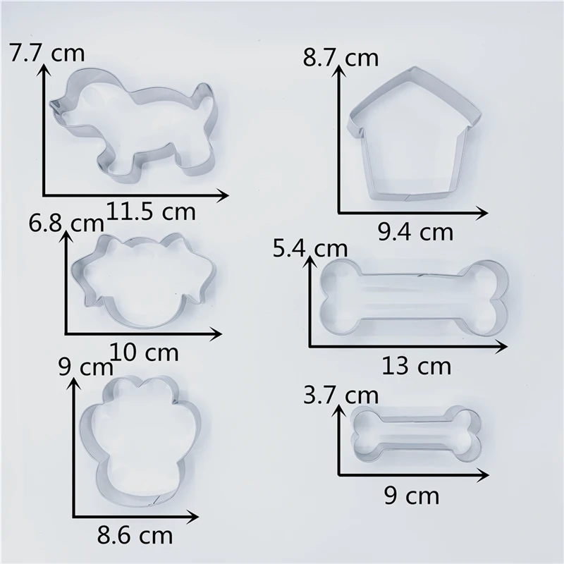 KENIAO набор печенья для собак для домашнего использования С песиком и печеньем-6 шт.-щенок, кость собаки, дом, лицо собаки и фиксирующееся лезвие-нержавеющая сталь