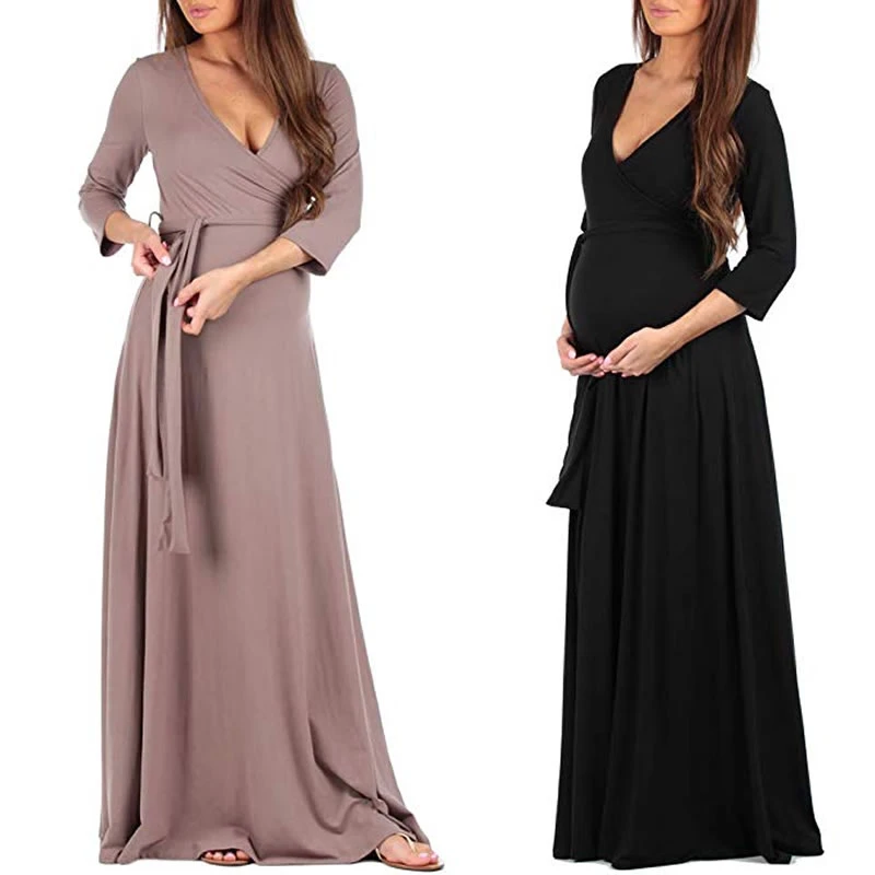 ruched maternity maxi dress