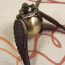 Горячая распродажа мода подвеска бронзовый золотые крылья цепочка античная женщин мужчина 2012 карманные часы кварцевые y001