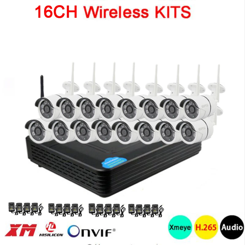

5mp/4mp/1080p Six Array Infrared ICsee APP Audio Waterproof H.265 + 25fps 16 Channel WIFI Wireless IP Camera kits Free Shipping