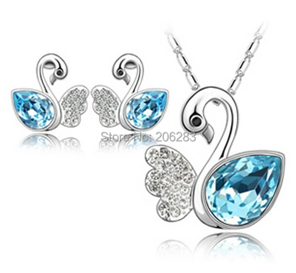 

Mix order $10 Fashion Jewelry set austria crystal accessories set necklace stud earring S128 free shipping