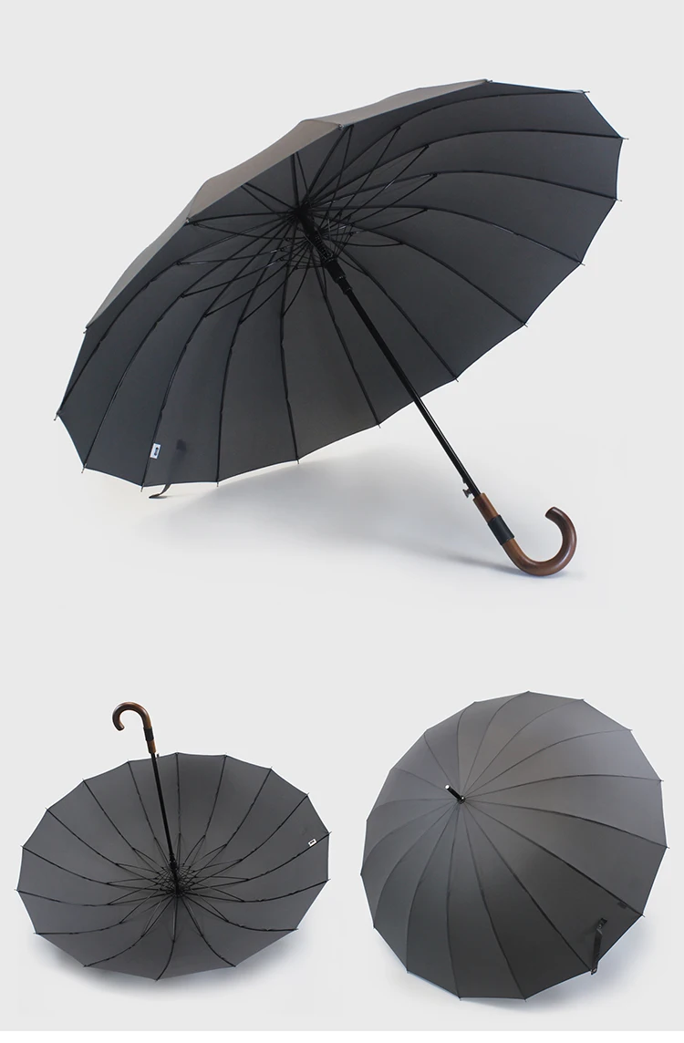 Парашютный большой зонт деревянный ветрозащитный 16 ребра бизнес японский зонтик с длинной ручкой дождь женщины мужчины 120 см гольф прозрачный зонтик
