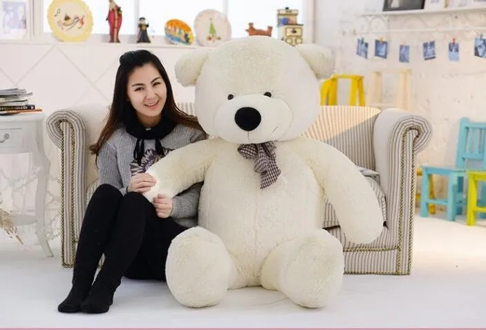 Прямая с фабрики Новинка 160 см 1,6 м огромный плюшевый медведь мягкая игрушка мягкие игрушки для детей мягкие плюшевые детские куклы большой мягкий подарок на день рождения - Цвет: Белый