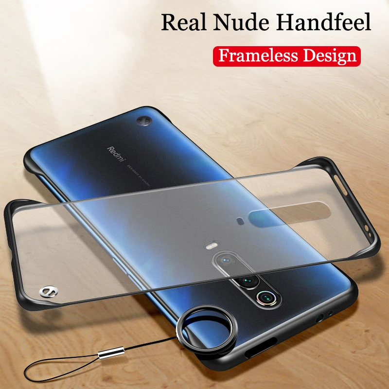 Phone Case For Xiaomi Mi 9T CC9 Redmi K20 Pro Luxury Frameless With Finger Ring Design Scrub Hard PC Back Cover Protect Fundas Phone Case For Xiaomi Mi 9T CC9 Redmi K20 Pro Luxury Frameless With Finger Ring Design Scrub Hard PC Back Cover Protect Fundas