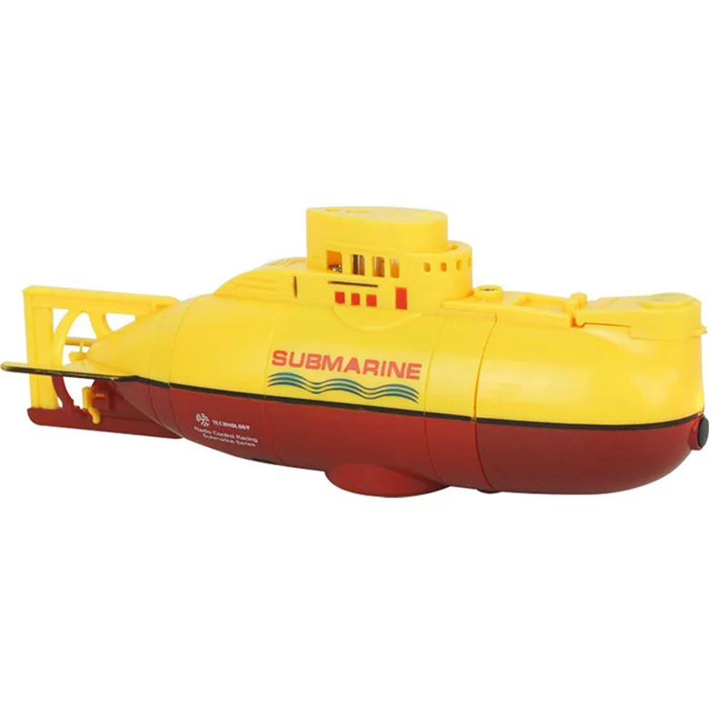 Mini Rc Submarine Ship 6Ch High Speed Radio Remote Control Boat Model Electric Kids Toy - Цвет: Yellow