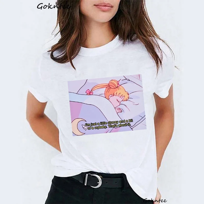 

Sailor Moon T shirt women vogue Harajuku Tee shirt Femme Woman Camisetas Mujer summer tops for women 2019 korean clothes 90s