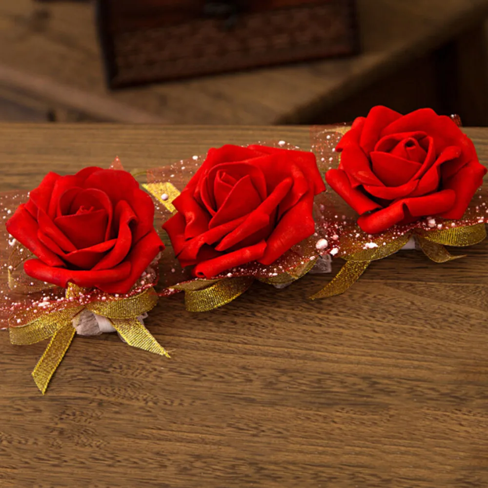 4 Colors 1 PCS Wedding Wrist Flowers Bridesmaid Silk Rose corsages Hand Flower Artificial Flowers For Wedding Decoration 4 Colors 1 PCS Wedding Wrist Flowers Bridesmaid Silk Rose corsages Hand Flower Artificial Flowers For Wedding Decoration