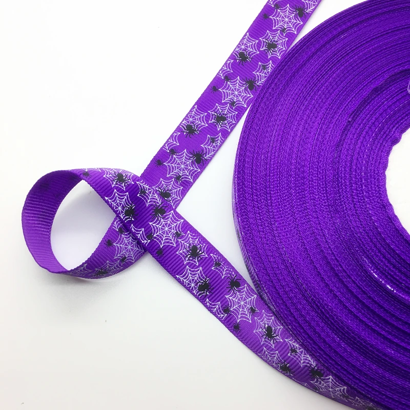 1/" INCH 25mm PNK WHITE FLOWERS LAVENDER PURPLE GROSGRAIN RIBBON 5 YDS DIY BOWS