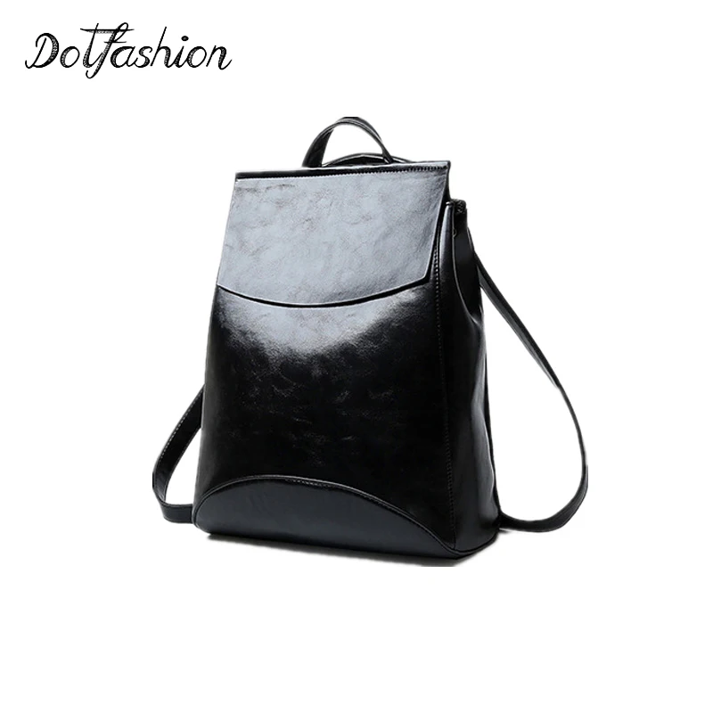 Female Backpack Women For School Brand 2017 Leather Black Stylish Back Packs Ladies Bagpacks For Teenage