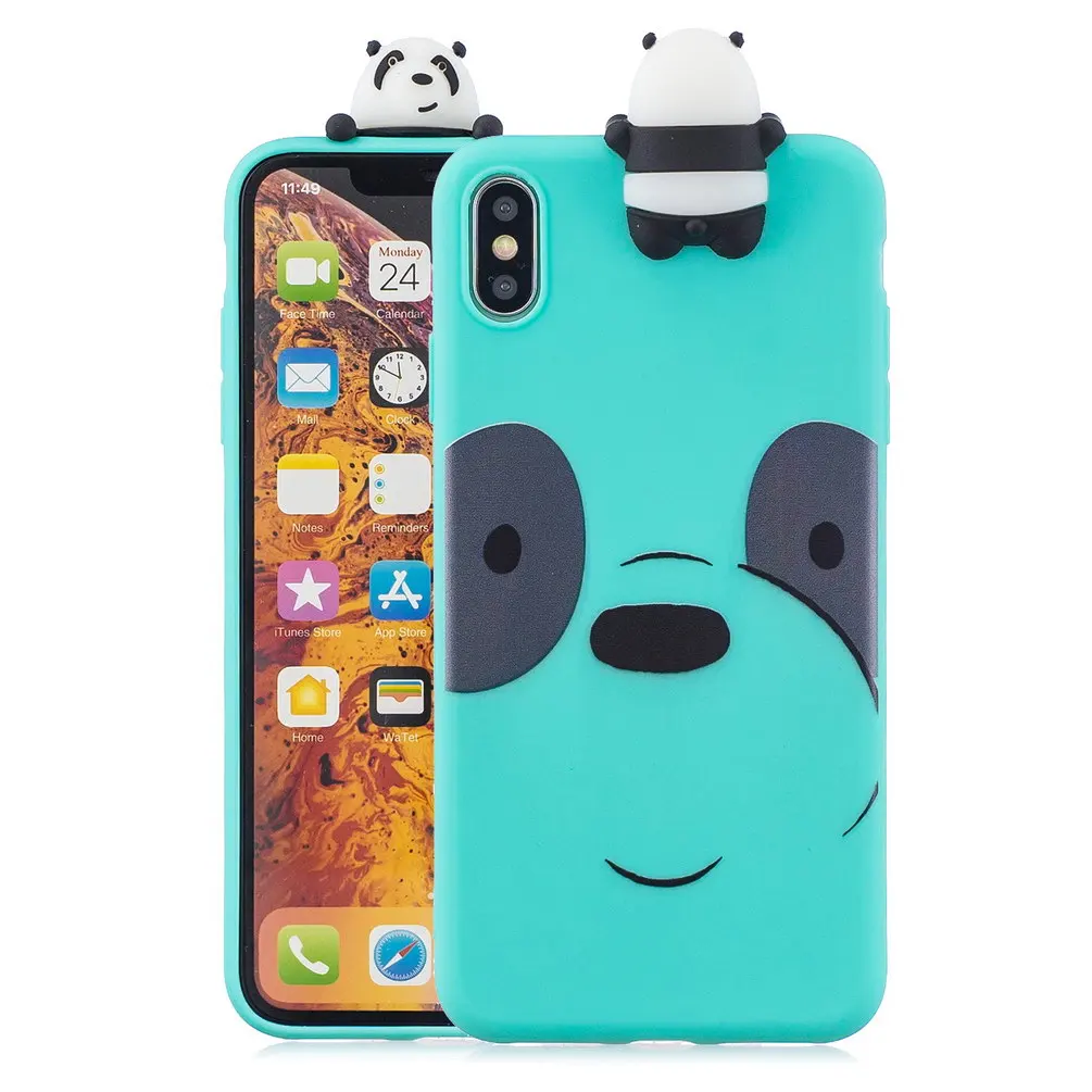 Силиконовый чехол для iphone 7 мягкий из ТПУ с 3D рисунком единорога свиньи медведя