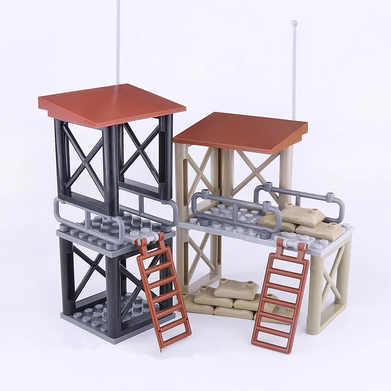 

Military Legoingly Observatory Sentry Post Bricks Building Blocks Sets for Soldier Figure SWAT Accessories Toys For Children