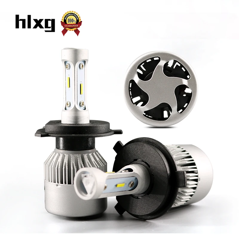 

HLXG S2 CSP CHIPS 64W 16000LM/set H4 LED Bulb Car Headlight Near and Far Beam All In One Automobile Front Lamp Lights