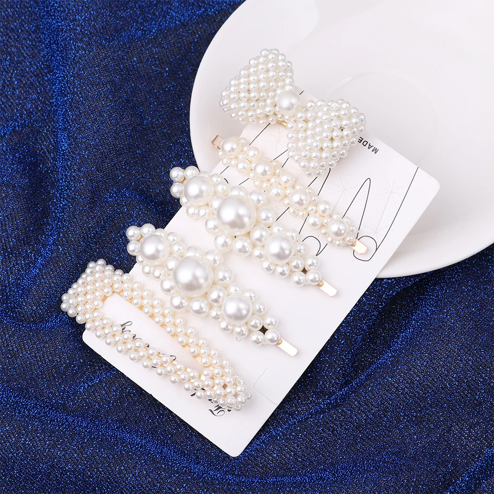 

1Set Fashion Elegant Pearls Hair Clips For Women Girls Sweet Headwear Hair Ornament Hairpins Barrettes Hair Accessories