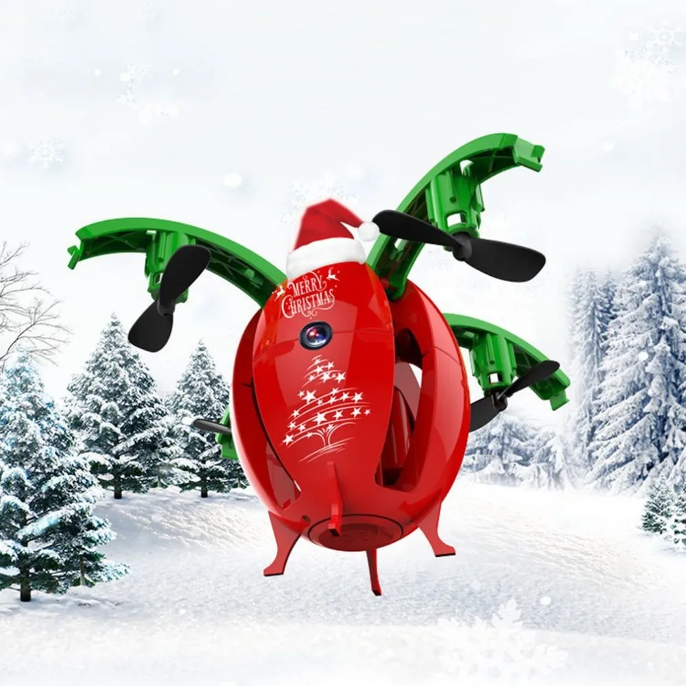 

Christmas Style Mini RC Drone 0.3 million Pixel Foldable Four-Axis FPV Camera Quadcopter Altitude Hold Phone Remote Control