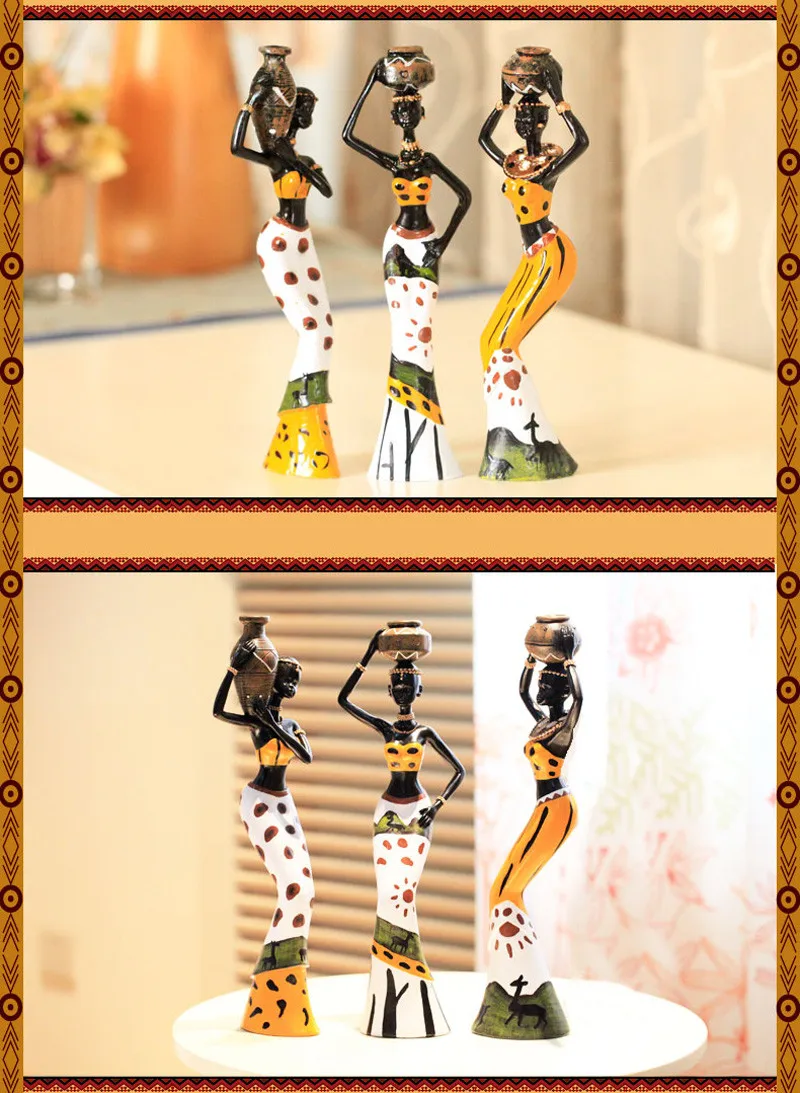 3 шт./компл. творческий подарок на год в африканском стиле фигура смолы обстановка ремесла украшения для кукол аксессуары для дома Гостиная украшения